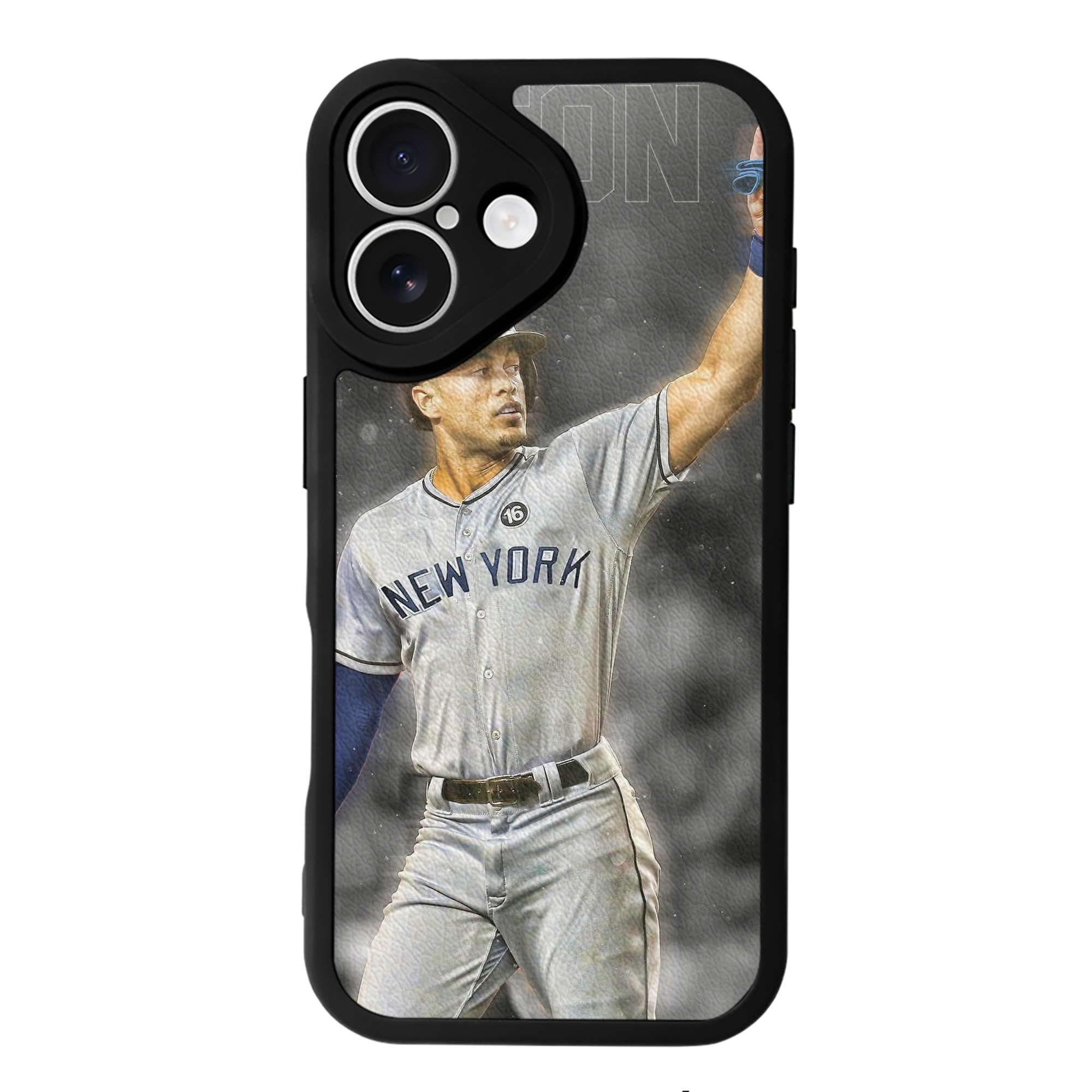 Giancarlo Stanton 25 IPhone 16 Silicone Leather Case – UV Print, Lambskin Texture – Perfect Fit, Wireless Charging Compatible, Scratch Resistant, Precise Cutouts – Stylish Protection For IPhone 16